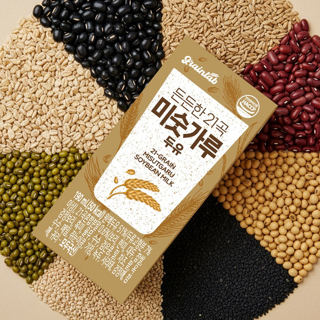 그레인랩 든든한 21곡 미숫가루두유, 40개, 190ml