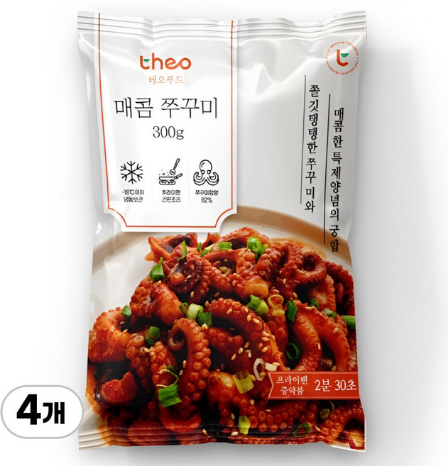 테오푸드 맛있게 매운 쭈꾸미 볶음 밀키트, 4개, 300g