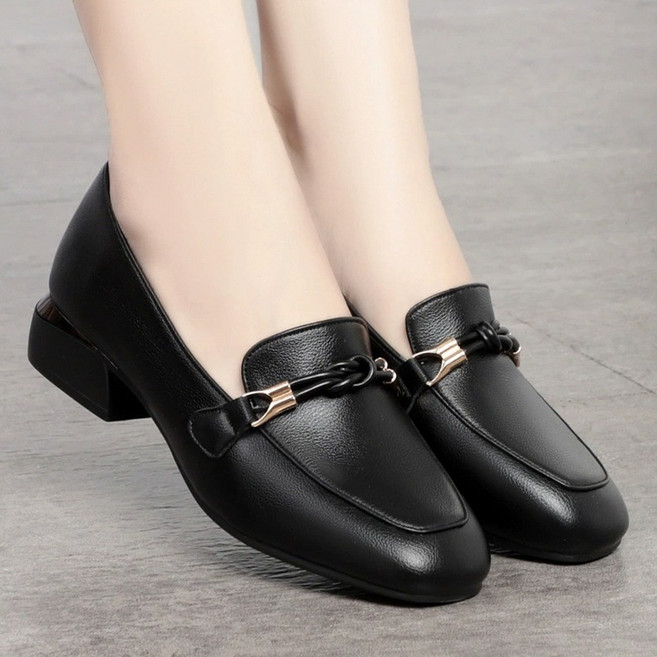 꾸꾸지민 여성 말랑 가죽 부드러운 로퍼 3cm 로퍼힐 여성구두