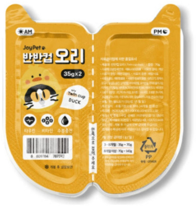 조이펫 고양이 반반컵 간식, 오리, 70g, 20개