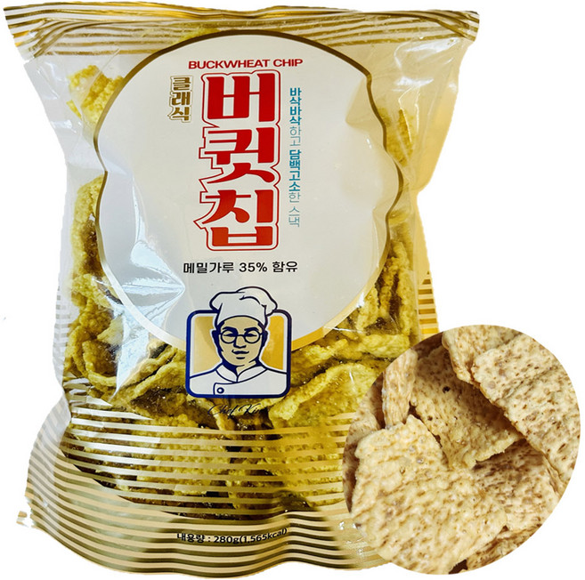 GLORYhy 메밀과자 클래식 버큇칩 메밀가루 35%함유, 280g, 12개