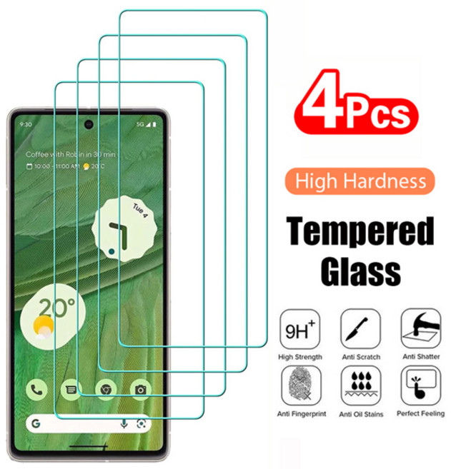 구글 픽셀 9 10 8 Pro 9A 8A 7 7A 6 6A 5 4A 4 XL 3용 강화유리 4개 보호 투명 스크린 보호 필름, [00] 4 Pieces, [00] For Pixel 4