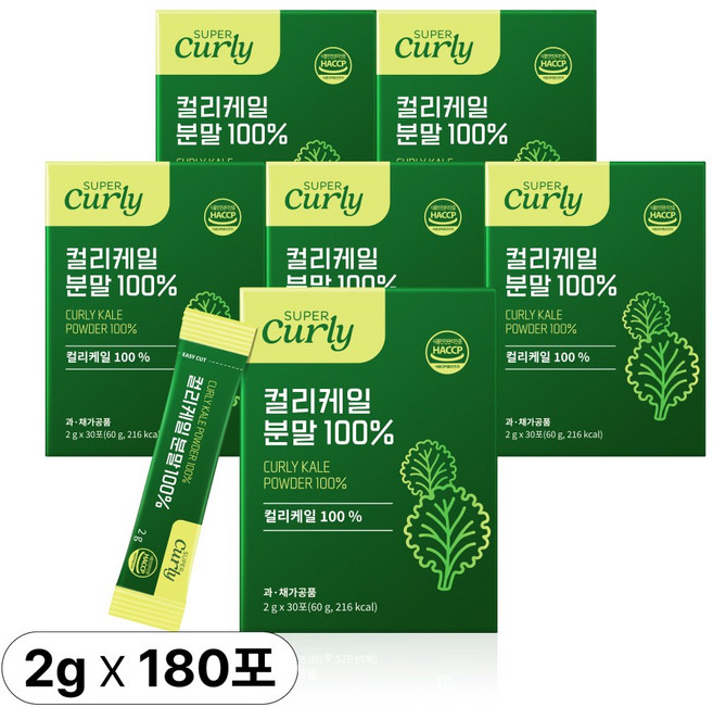 슈퍼컬리 컬리케일 분말 100% 대용량 30포, 180개, 2g
