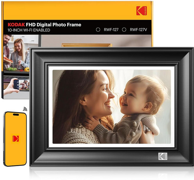 KODAK 15.6인치 WiFi 디지털 액자 1920x1080 동영상 64GB 위한 앱 FHD 공유가 나무 기능이 선물 대형 용이함 생성 가족을 있는 액자 및 스마트 사진 AI