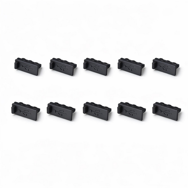 티놀지 USB 충전 단자 포트 먼지마개 보호캡 실리콘, 10개, T-DC-USB-B