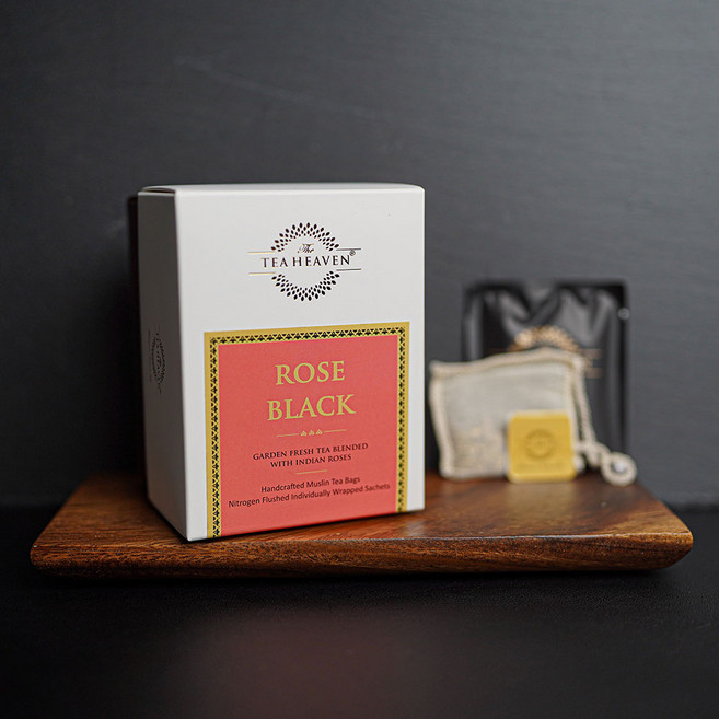 티헤븐 로즈 블랙티 모슬린티백, 1개, 12개입, 24g