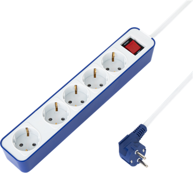 필립스 디자인컬러탭 4000W 고용량멀티탭 과부하차단 5구 2M, 블루 5구, 1개, 5구 블루