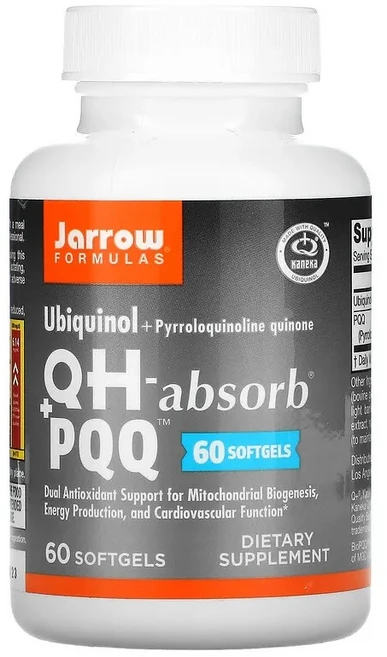 Jarrow Formulas Ubiquinol QH-Absorb+PQQ 자로우 포뮬러스 유비퀴놀 QH-앱솔브+PQQ 60 소프트젤, 1개, 60정 - 쿠팡
