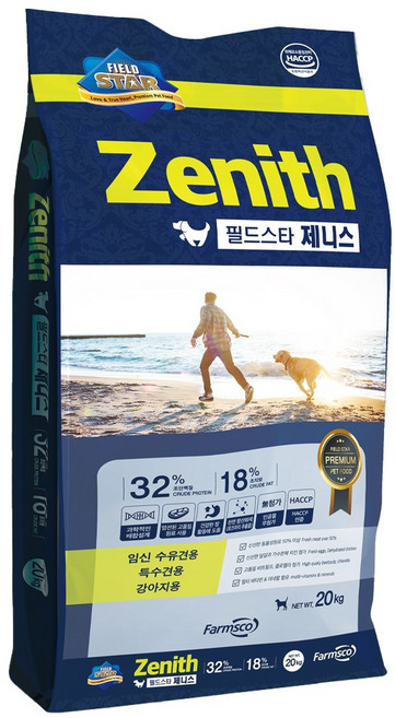 필드스타 제니스 멀티 비타민 미네랄 고단백 강아지 사료, 1개, 20kg, 닭