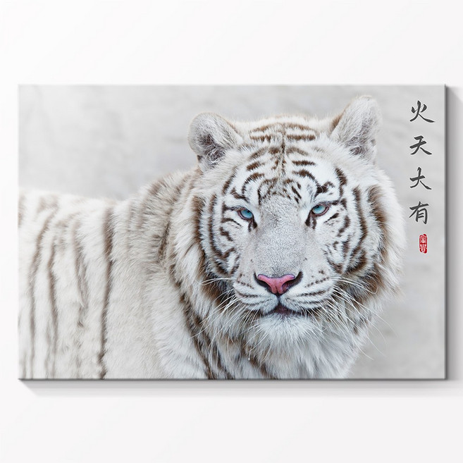 인메이블 성공을 부르는 액운막이 호랑이 그림 20종 백호 백두산 해바라기 호랑이 캔버스 액자 거실 인테리어 개업 선물, 47.[I]천하백호, 캔버스액자