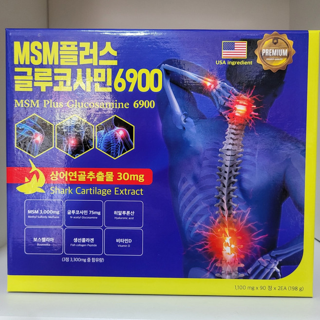 MSM플러스 글루코사민6900 관절영양 2달분 당일발송, 1박스, 180정