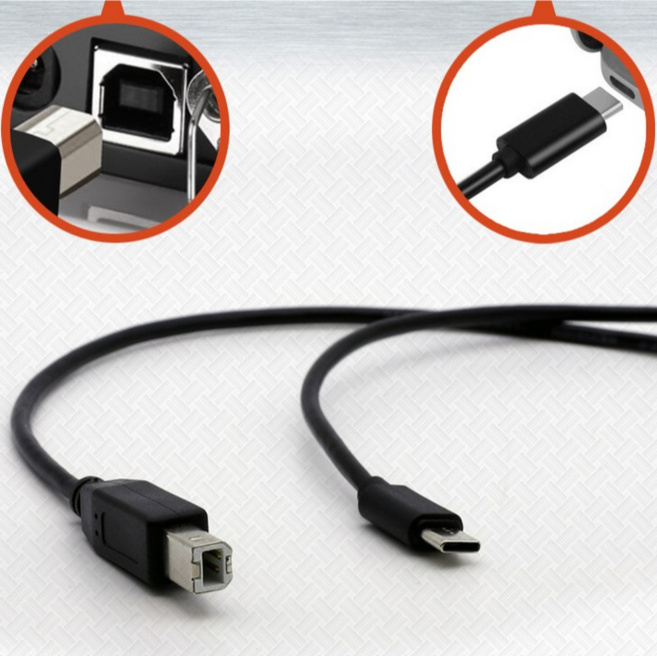 C타입 프린터 케이블 미디케이블 USB 2.0 CM-BM 삼성 캐논 HP 프린터 스캐너 복합기 음향장비 전자피아노 연결 C타입 노트북 맥북 프로 연결 1m 1.5m 2m 3m 5m, 1개
