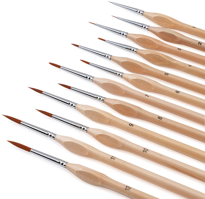 다용도 라인 세필붓 12종 세트, 1세트