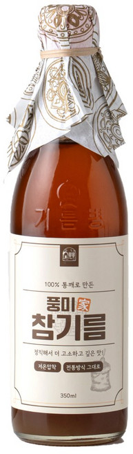 저온압착 풍미가 저온압착 참기름 통참깨100%, 350ml, 1개