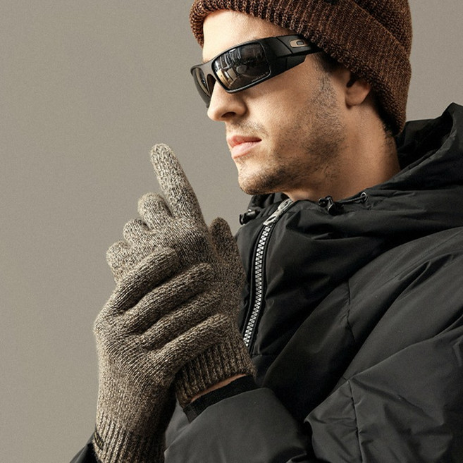 고로브이조이 남성 양기모 터치스크린 니트 장갑 DZ153