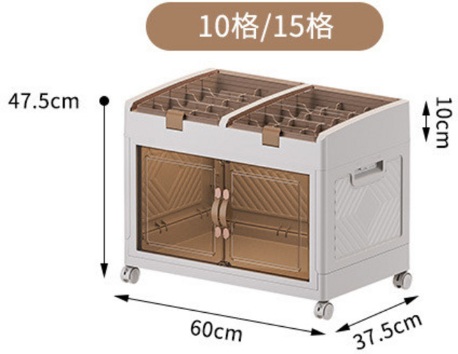 摺疊收納箱 透明免安裝開門式衣物櫃子 65cm 4層, 白色2204寬度60CM,5層, 1個