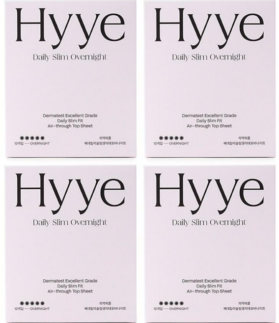 혜 데일리슬림 생리대 날개형, 오버나이트, 12개입, 4개