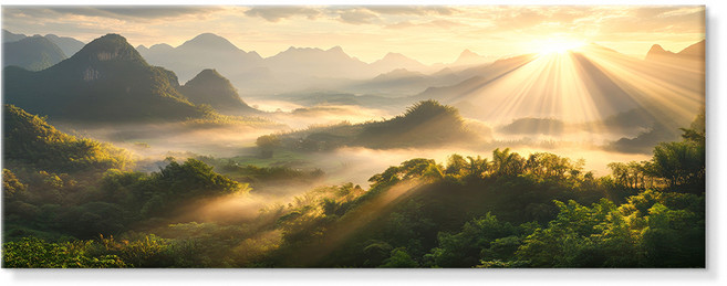 더아트컴퍼니 돈들어오는 명당도 배산임수 한국화 풍경화 풍수지리 산수화 캔버스 그림 액자 30종(28-30), 28. 재물일출 명당도 L형