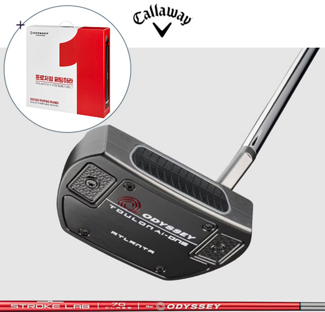 캘러웨이 (최고급 오디세이 퍼팅 트레이너 증정) 오디세이 2024 툴롱 Ai-ONE 디자인 애틀란타 퍼터, 33인치