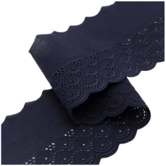 코하스아이디 러버블 패턴 면자수레이스 180cm, Navy, 1개