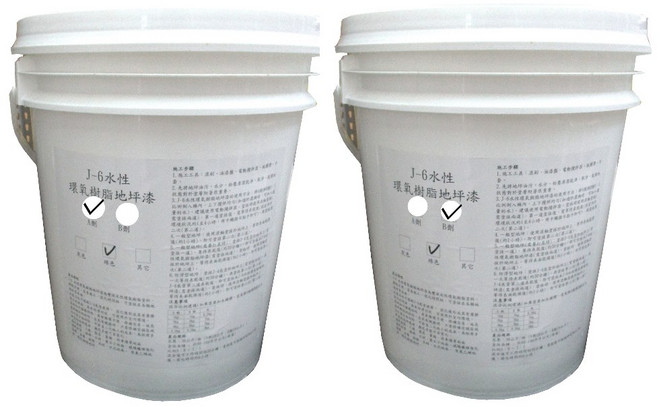 J-6 水性環氧樹脂地坪漆 雙液型塗料, 1個, B劑18公斤
