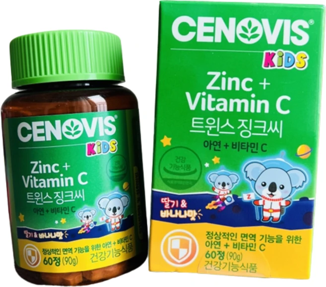 세노비스 키즈 트윈스 징크씨 아연+비타민C, 60정, 1개 - 쿠팡