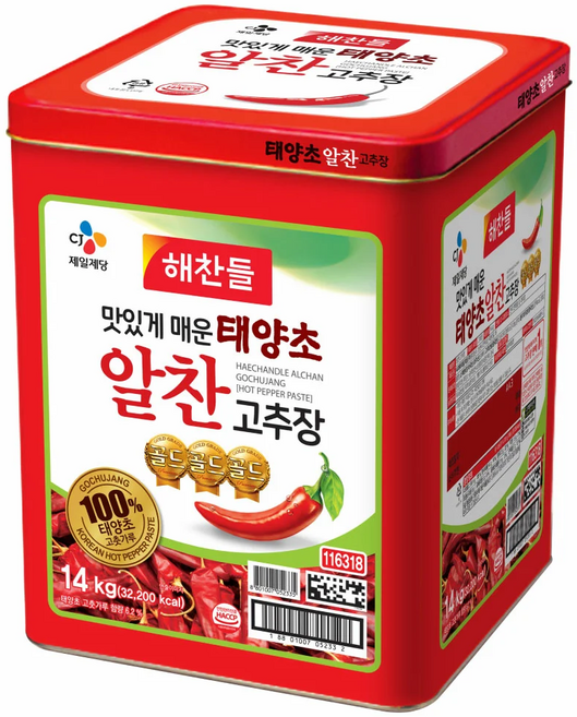 해찬들 태양초 알찬 고추장, 14kg, 1개
