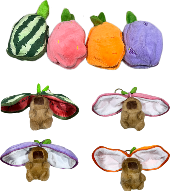 카피바라키링 카피바라인형 키링 인기키링 서울랜드 주렁주렁 신상카피바라키링 과일속카피바라키링, 1개, 3.당근 카피바라키링, 11cm