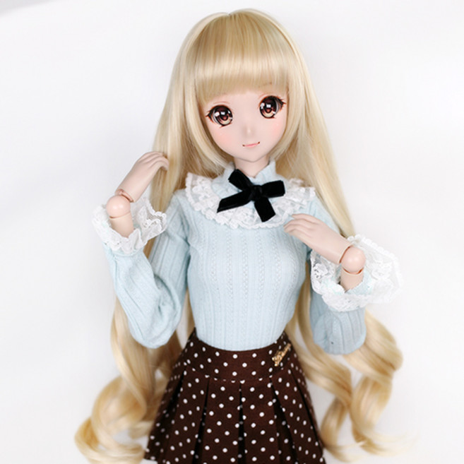 구체관절인형 가발 롱 컬 웨이브 8-9인치 60cm급용 도리스돌 국내제작, A. 블론드 (가발만,인형미포함), 1개