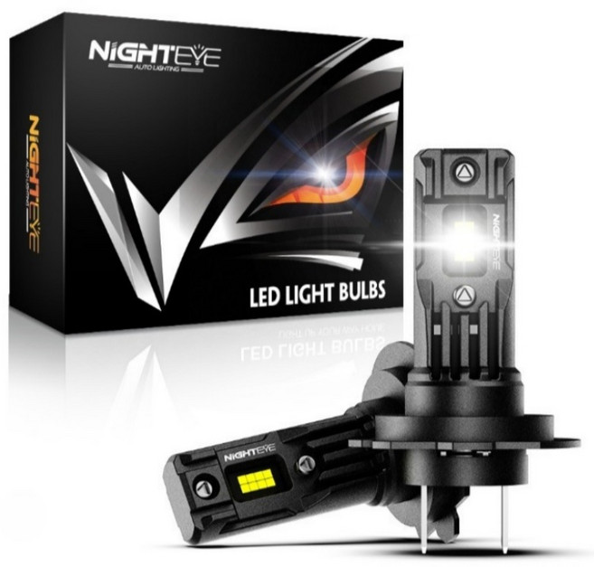 나이트아이 초강력 미니 LED전조등 헤드 램프 라이트, H7, 1개