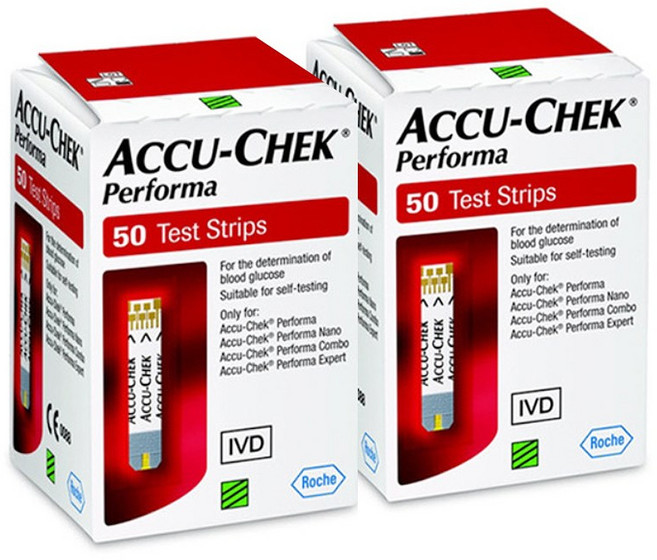 로슈 아큐첵 퍼포마 혈당 스트립 2박스 100매, 2개, 50매