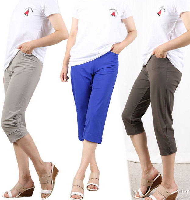 큰언니큰오빠 엄마여름바지 급식실바지 단체복 빅사이즈 여성밴딩바지 정장 팬츠 엄마 아줌마옷 스판