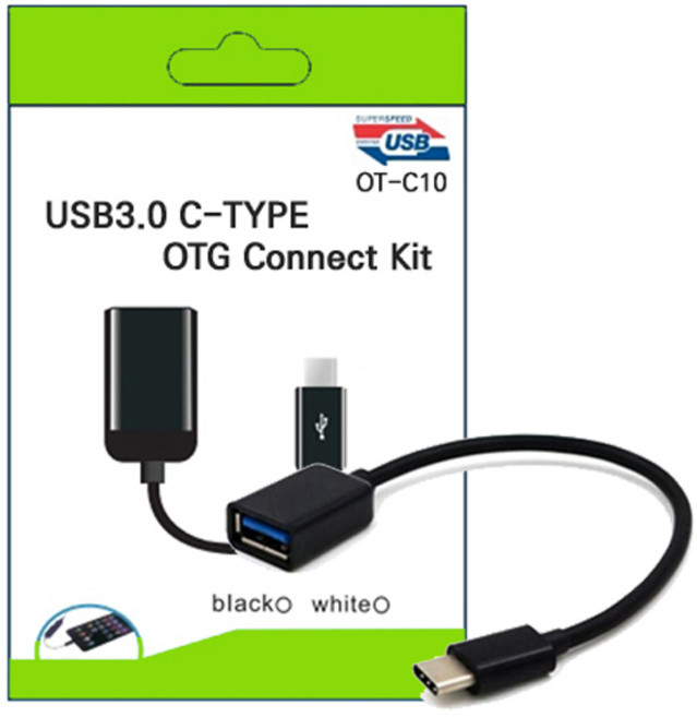 Zizzy OT-C10 USB3.1 C타입 OTG 케이블 ., 블랙, Zizzy OT-C10 C타입 OTG 케이블