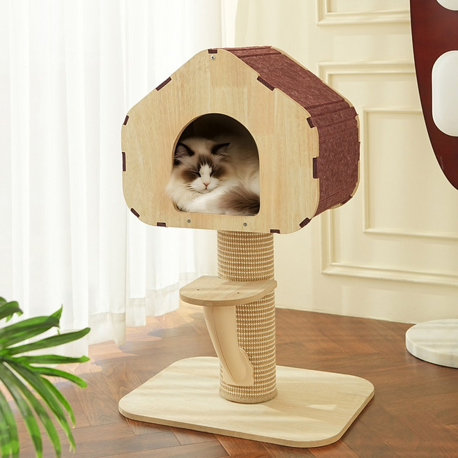 레브펫 힐링포드 숨숨집 캣타워 하우스, 1개, 혼합색상