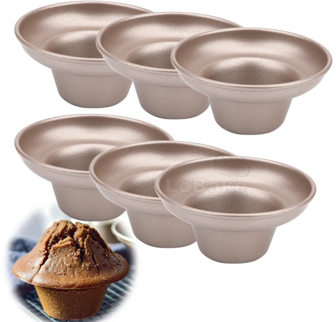 2크기 버섯 모양 Nonstick 탄소강 케이크 금형 치즈 홀더 무스 팬 주석 DIY 베이킹기구 6pcs 많이, 02 6pcs Small Size