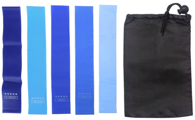 5Pcs 운동 링 밴드 저항 밴드 다리 및 엉덩이 엉덩이 고관절 저항 밴드 미끄럼 방지 링 운동 밴드, 5개, 그라디언트 색상 파란색