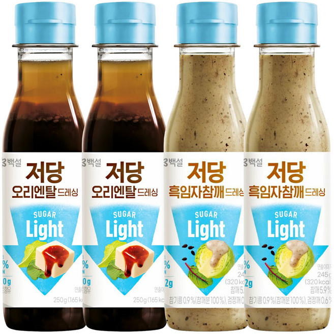 백설 저당드레싱 (오리엔탈+흑임자참깨), 2세트, 495g