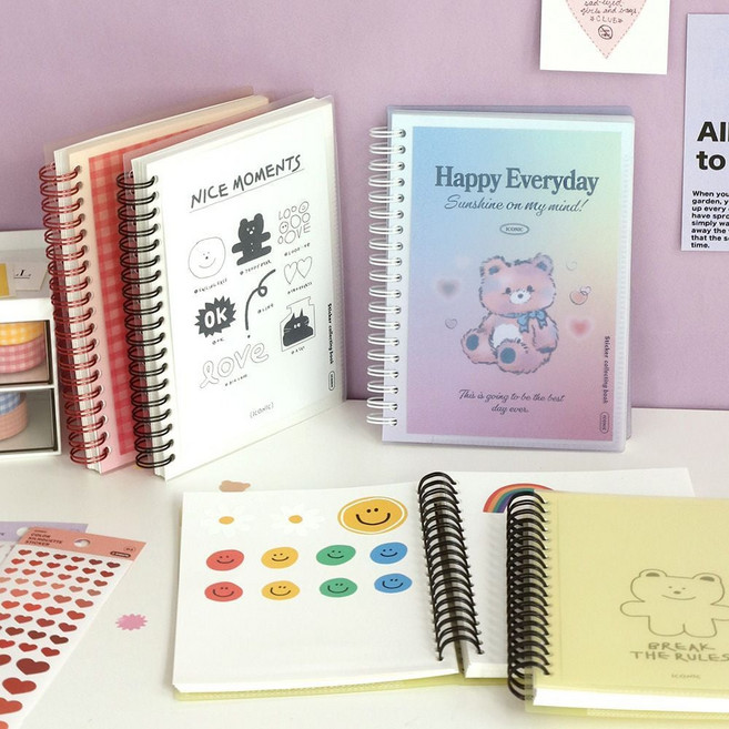 바인더 스티커북 이형지 양면 55645pc 1(ea), 04 라벤더