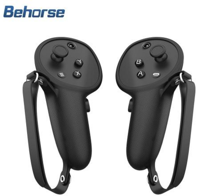 VR 컨트롤러 실리콘 보호 커버 케이스 핸들 그립 셸 조정 가능한 너클 스트랩 메타 퀘스트 프로 VR 호환용 액세서리, 3) Blue