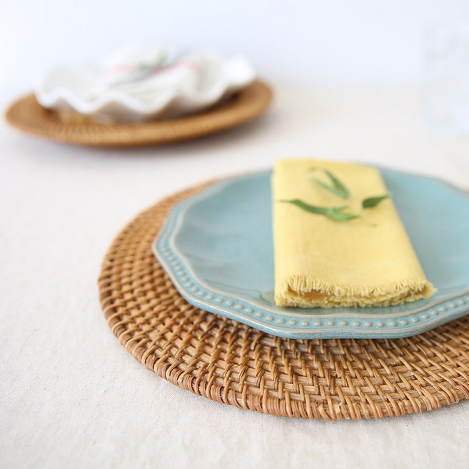 이소품 라탄 원형 테이블 매트 식탁인테리어 티매트, 라탄 테이블 매트(원형)(04810A), 1개