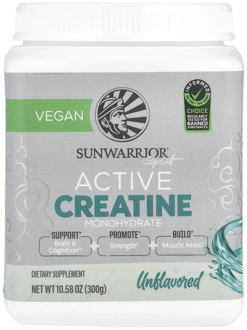 썬워리어 스포츠 액티브 크레아틴 모노하이드레이트 300 g Sunwarrior Sport Active Creatine Monohydrate Unflavored 300g - 쿠팡