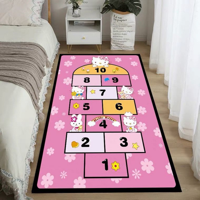 카펫 침실 거실 침대 옆 그물 빨간 소녀 홈 매트는 두꺼운 얼룩 방지 룸 전체 카펫에 앉을 수 있습니다