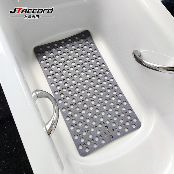 JTAccord 台灣吉田 浴缸浴室兩用止滑墊 38.5x70cm TPE 灰色, 1個