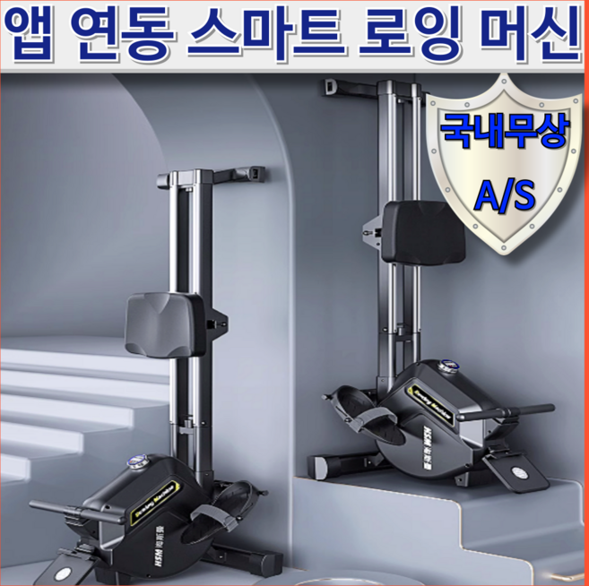 엑스몬 앱연동 로잉머신 홈트 운동기구 실내 가정용 유산소 전신 노젓기 근력, 블랙, 플래그십