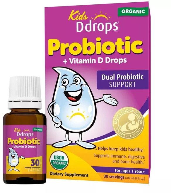 디드롭스 키즈 프로바이오틱스 드롭 비타민D 함유 Ddrops Kids' Probiotic Drops Vitamin D 600 IU 8ml, 1개 - 쿠팡