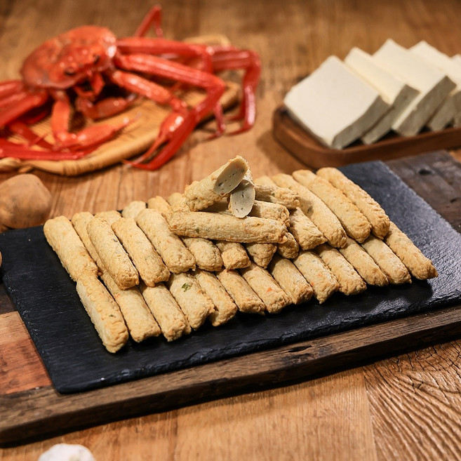 식감미각 영덕 붉은 대게 두부 어묵바 튀기지않은 글루텐프리 저칼로리, 8개, 300g