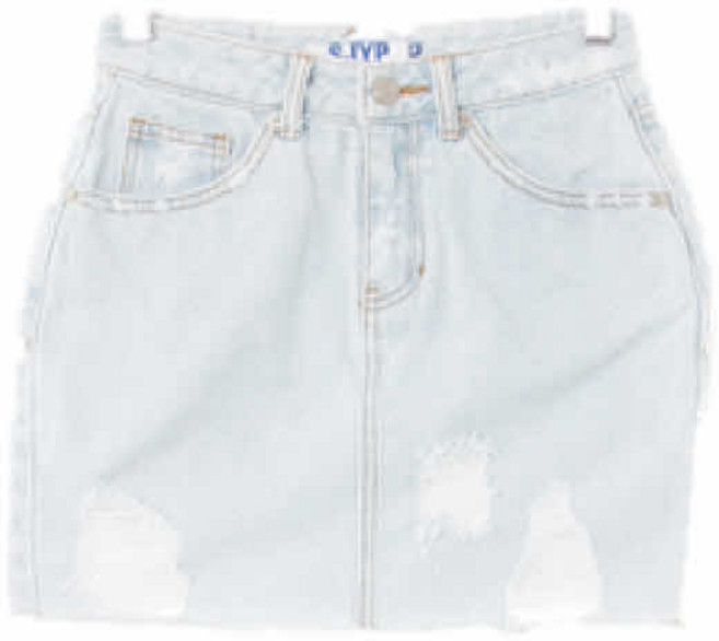 9485 sjyp 연청 데님 데미지컷팅미니스커트 [XS]