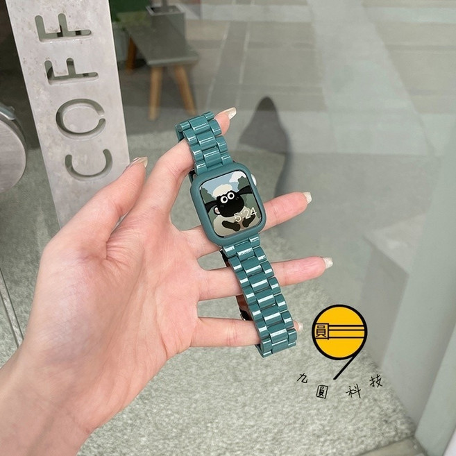 蘋果手錶錶帶 保護殼套裝, 糖果色三株-套裝綠色,42mm（S11/S10）通用, 1個