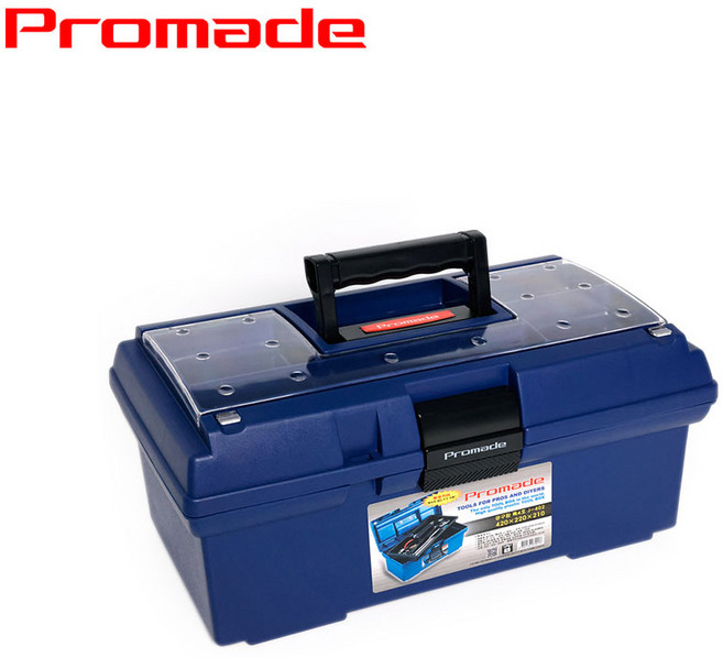 프로메이드 공구함 특4호 블 J-402 투명커버 공구통 공구박스 부품함 전문가용 공구상자, 1개