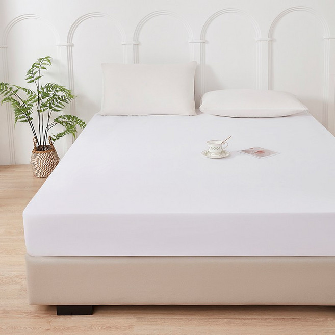 헤르티만 사계절 프리미엄 항균 방수 매트리스 커버, 화이트, 1개